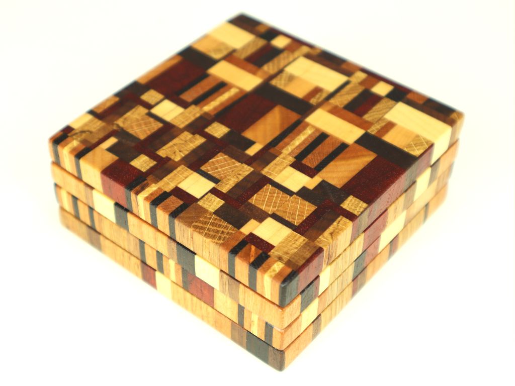 Posavasos de madera en testa - posavasos patron caotico - Praestawood