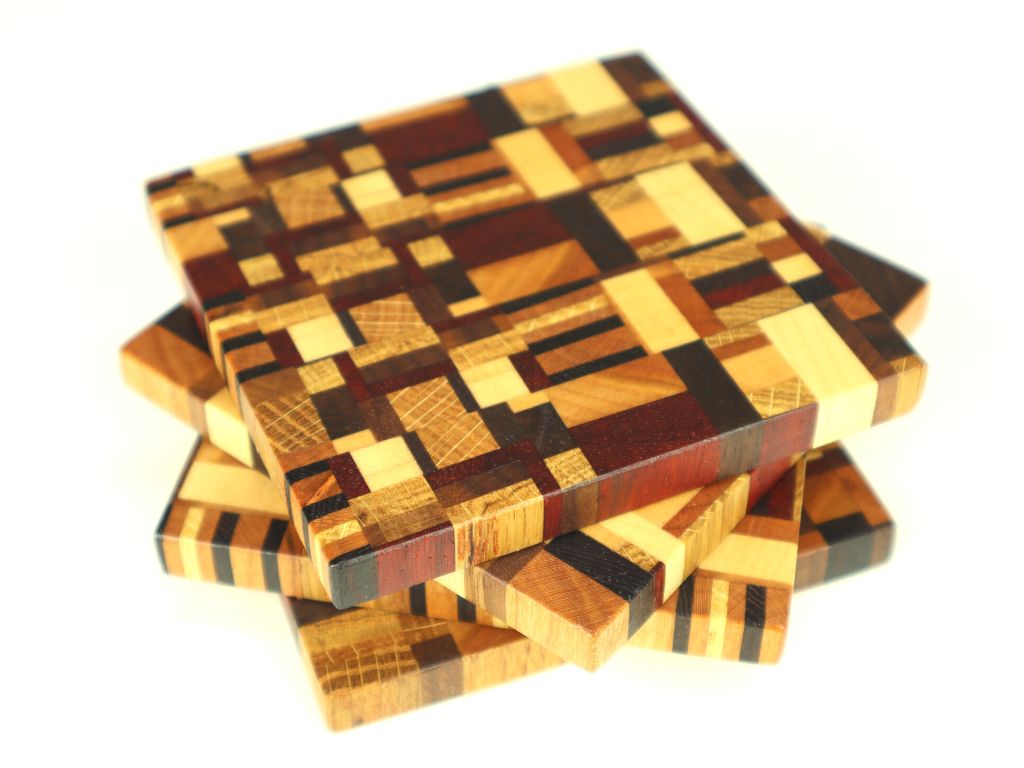 Posavasos de madera en testa - posavasos patron caotico - Praestawood