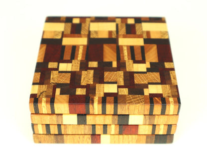 Posavasos de madera en testa - posavasos patron caotico - Praestawood